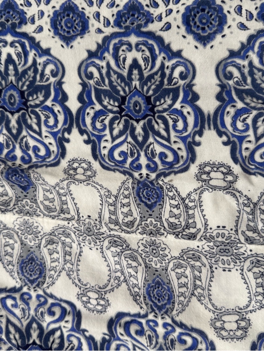 Japna Blue White Paisley Handkerchief Hem Halter Neck Boho Midi Dress Womens XL - Picture 2 of 4